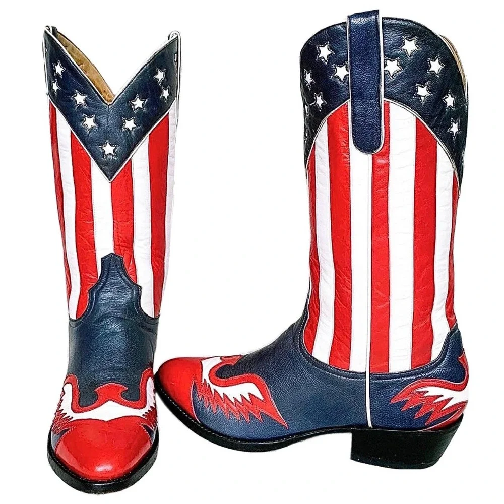 OLD GRINGO Vintage American Flag Eagle Cowboy Western Boots Women’s 10 Wide - Picture 2 of 7